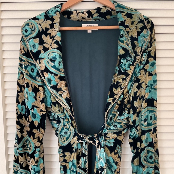 Chasing Unicorns Roadhouse Blues Turquoise Velvet Duster OS - Picture 8 of 10